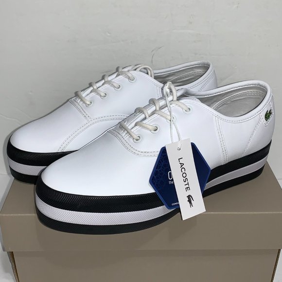 Lacoste Rene Platform Leather Trainers Size 7US - Picture 2 of 7